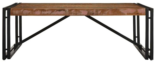 Többszínű tömör újrahasznosított fa dohányzóasztal 100x100x35cm