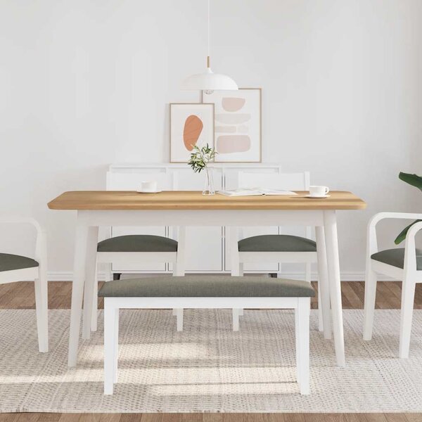 Fehér tömörfa gumiból pad 90 cm