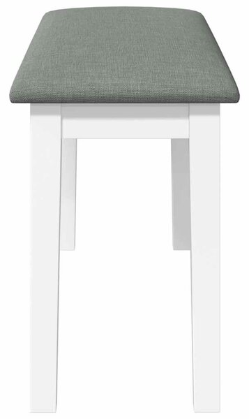 Fehér tömörfa gumiból pad 90 cm
