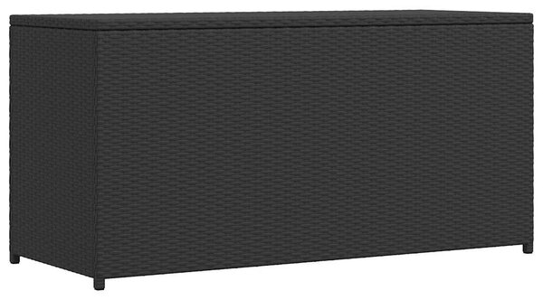 Fekete polyrattan kerti tárolóláda 120 x 50 x 60 cm
