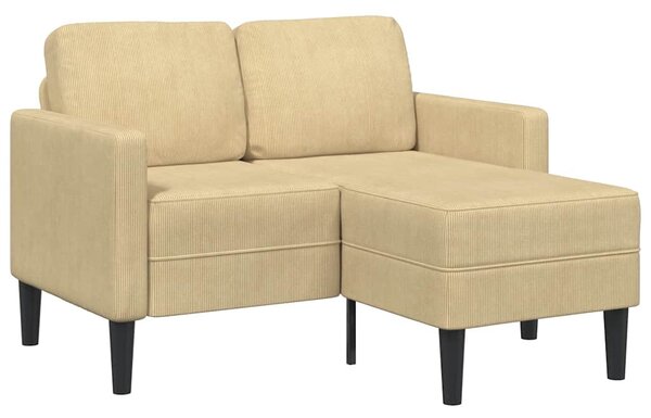 Szürke-zöld vászon 2 üléses kanapé L-alakú kanapéval 125 cm