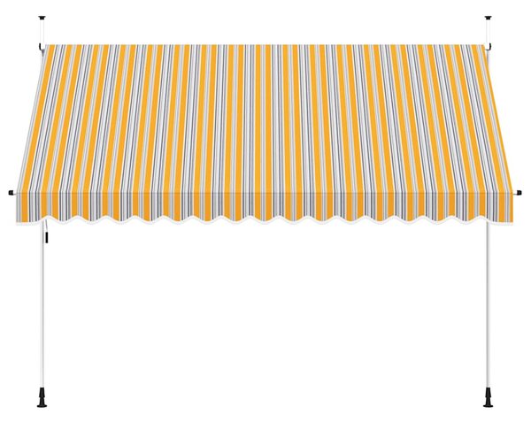 Kézzel feltekerhető napellenző kék-sárga csíkokkal 350 cm