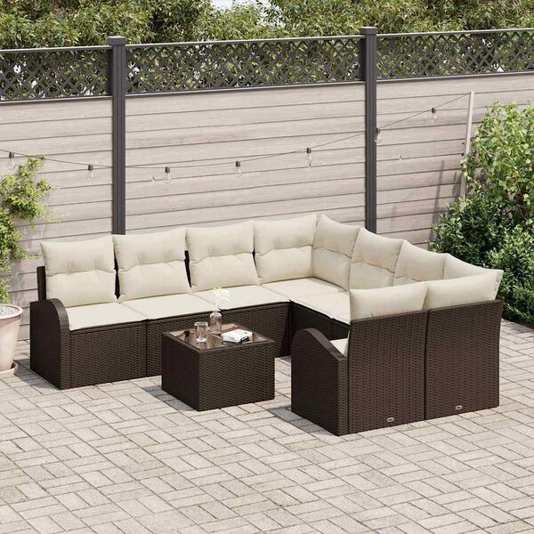 Kerti Kanapé Szett Barna 55 x 55 x 37 cm polirattan