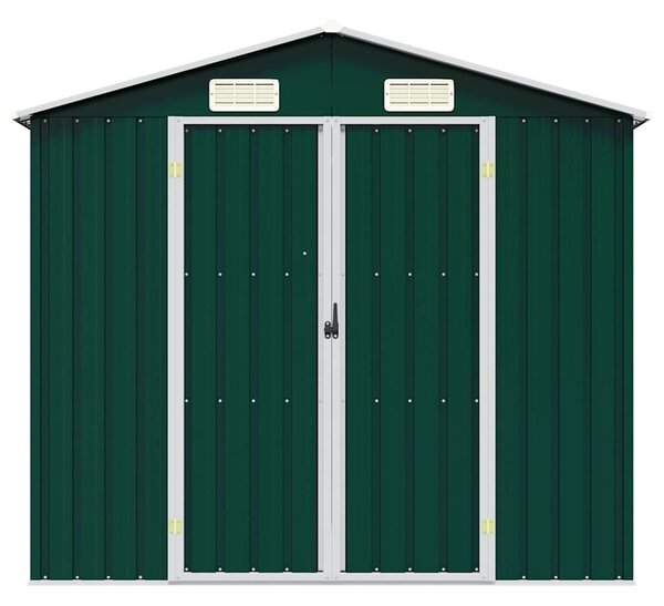 Zöld horganyzott acél kerti fészer 205 x 129 x 183 cm