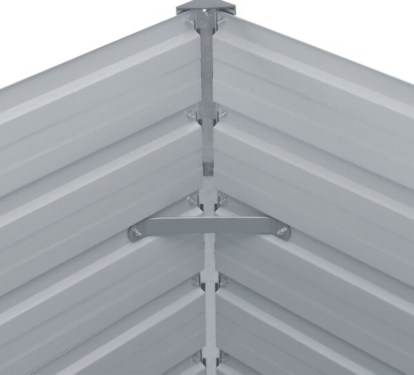 VidaXL szürke horganyzott acél kerti magaságyás 480 x 80 x 45 cm