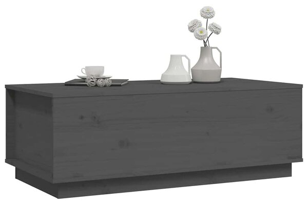 Szürke tömör fenyőfa dohányzóasztal 100 x 50 x 35 cm