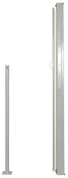 Krémszínű behúzható oldalsó teraszi napellenző 120 x 500 cm