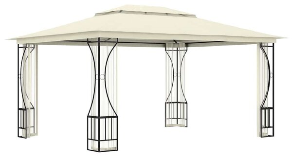 Krémszínű pavilon hálóval 300 x 400 x 265 cm