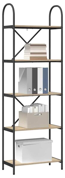 Könyvespolc 5 szintes 60 x 30 x 183 cm Szerelt fa Sonoma tölgy