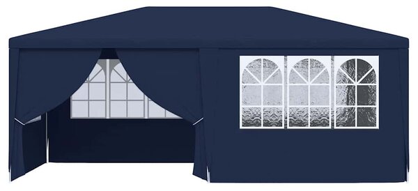 Kék rendezvénysátor oldalfalakkal 4 x 6 m 90 g/m²