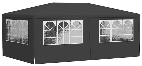 Antracitszürke rendezvénysátor oldalfalakkal 4 x 6 m 90 g/m²