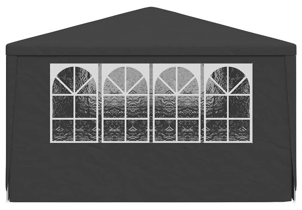 Antracitszürke rendezvénysátor oldalfalakkal 4 x 6 m 90 g/m²