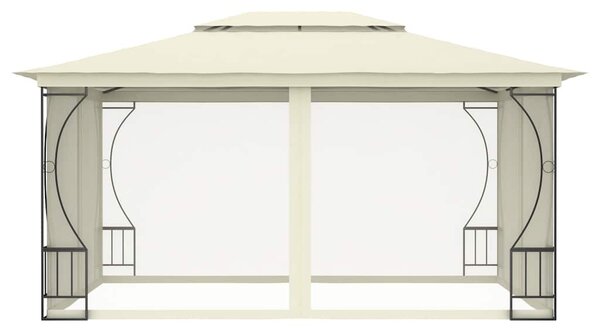Krémszínű pavilon hálóval 300 x 400 x 265 cm