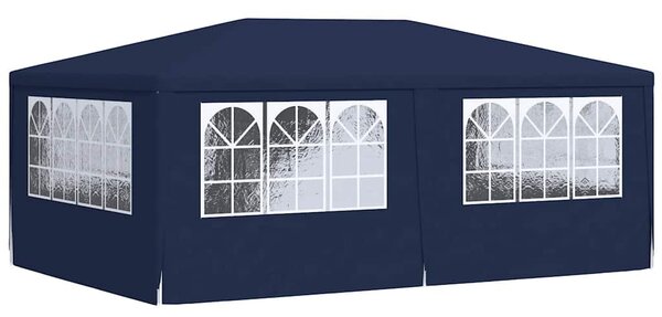 Kék rendezvénysátor oldalfalakkal 4 x 6 m 90 g/m²