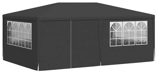 Antracitszürke rendezvénysátor oldalfalakkal 4 x 6 m 90 g/m²