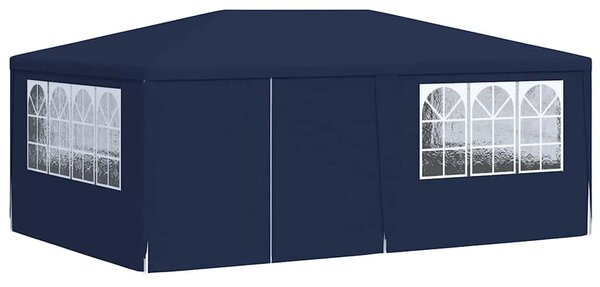 Kék rendezvénysátor oldalfalakkal 4 x 6 m 90 g/m²