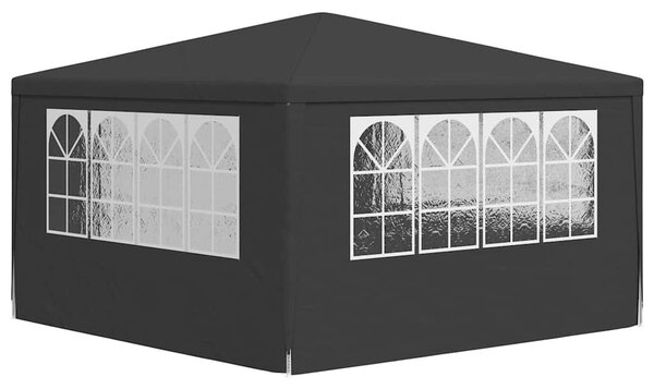 Antracitszürke rendezvénysátor oldalfalakkal 4 x 4 m 90 g/m²