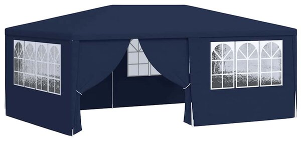 Kék rendezvénysátor oldalfalakkal 4 x 6 m 90 g/m²