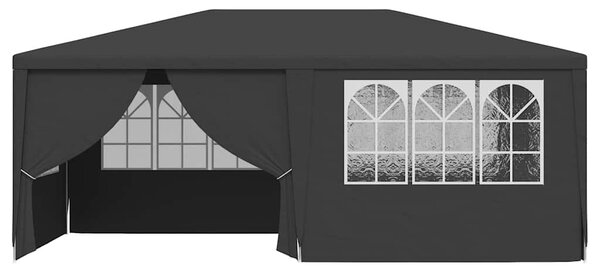 Antracitszürke rendezvénysátor oldalfalakkal 4 x 6 m 90 g/m²