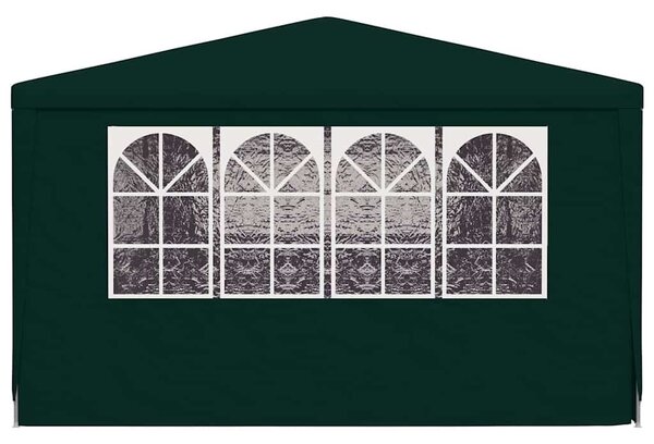 Zöld rendezvénysátor oldalfalakkal 4 x 9 m 90 g/m²