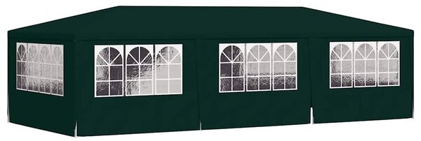 Zöld rendezvénysátor oldalfalakkal 4 x 9 m 90 g/m²