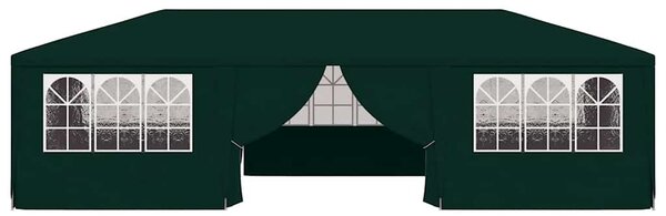 Zöld rendezvénysátor oldalfalakkal 4 x 9 m 90 g/m²