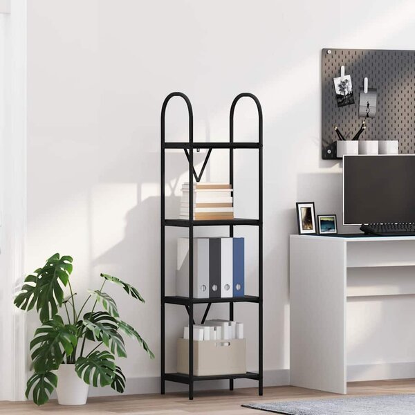 Könyvespolc 4 szintes 40 x 30 x 146 cm Szerelt fa Fekete tölgy