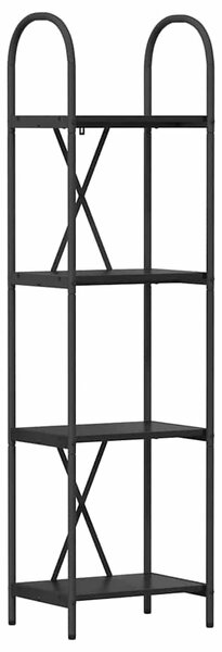 Könyvespolc 4 szintes 40 x 30 x 146 cm Szerelt fa Fekete tölgy