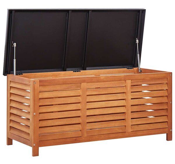 Tömör eukaliptuszfa kerti tárolóláda 117 x 50 x 55 cm