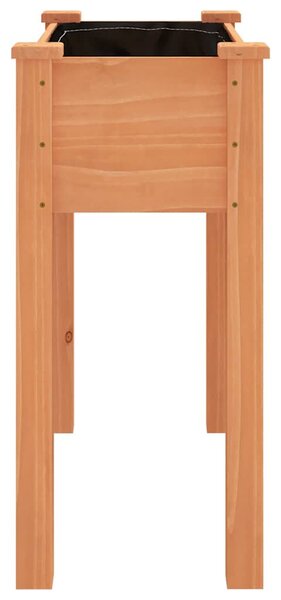 Barna tömör fenyőfa kerti ültetőláda béléssel 71 x 37 x 76 cm