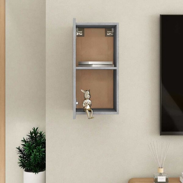 Betonszürke szerelt fa TV-szekrény 30,5 x 30 x 60 cm