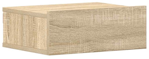2 db sonoma tölgy szerelt fa függő éjjeliszekrény 40x30x15 cm