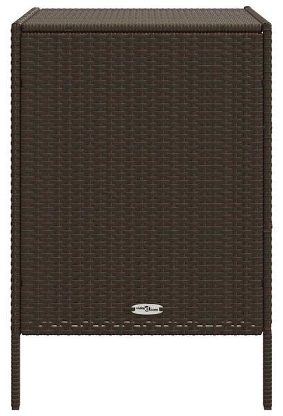 Barna polyrattan kerti tárolószekrény 55 x 59 x 80 cm