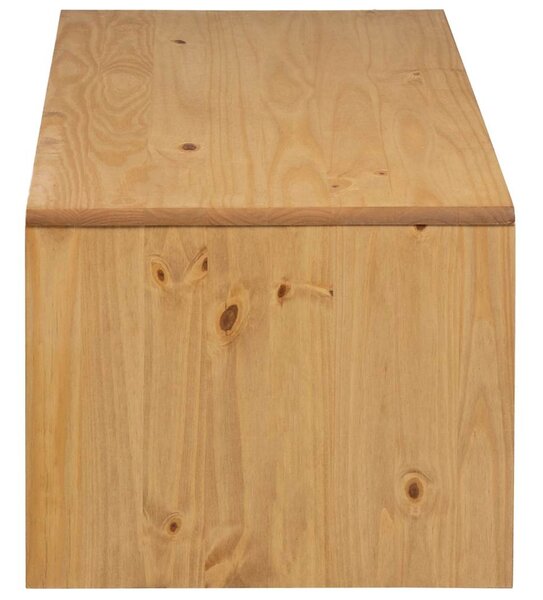 SAUDA tölgyszínű tömör fenyőfa dohányzóasztal 99 x 55 x 45 cm