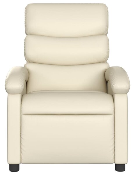 Krémszínű műbőr relaxfotel