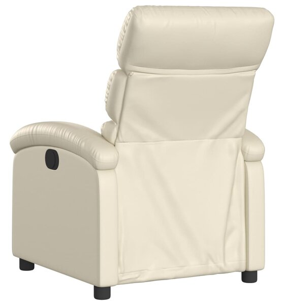 Krémszínű műbőr relaxfotel