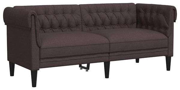 Sötétbarna 2 személyes szövet Chesterfield kanapé