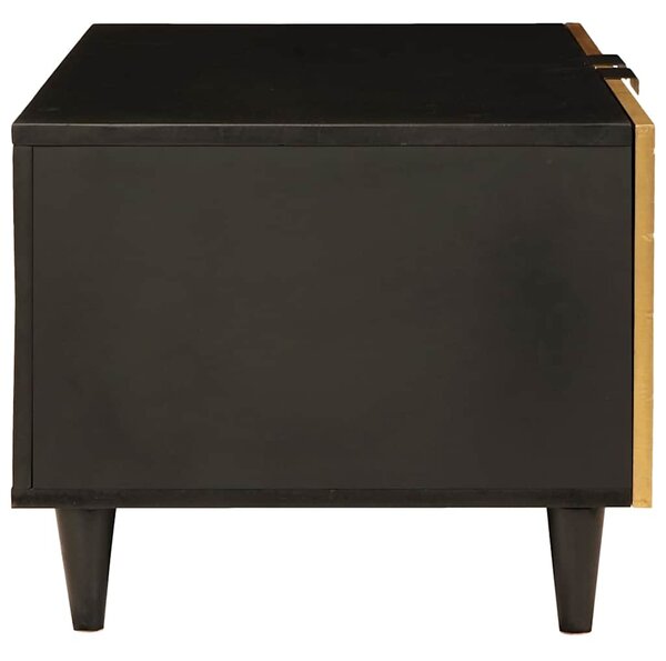 Dohányzóasztal Fekete és Arany 80 x 50 x 40 cm Szerelt Fa