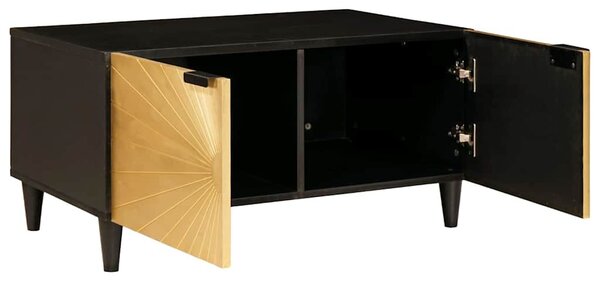 Dohányzóasztal Fekete és Arany 80 x 50 x 40 cm Szerelt Fa