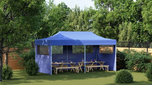 Kék összecsukható pavilon 3 x 6 m