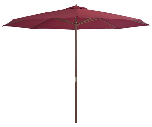 Burgundi vörös kültéri napernyő farúddal 350 cm