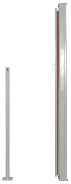 Barna behúzható oldalsó teraszi napellenző 100 x 500 cm