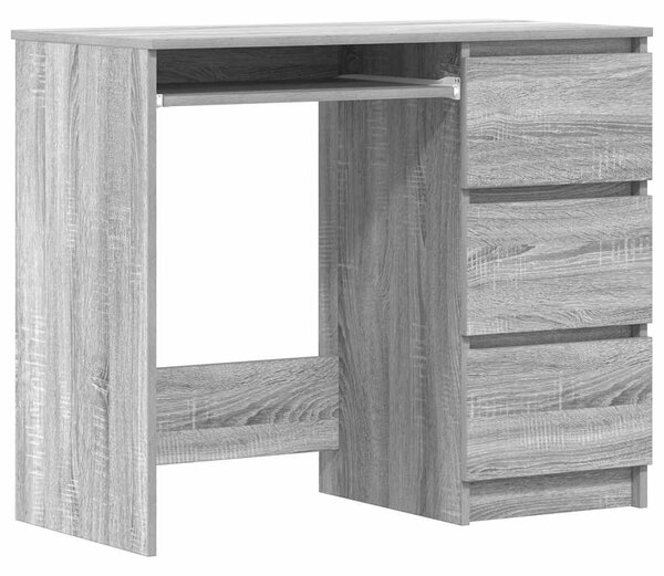 Szürke sonoma színű szerelt fa íróasztal 90x45x76 cm