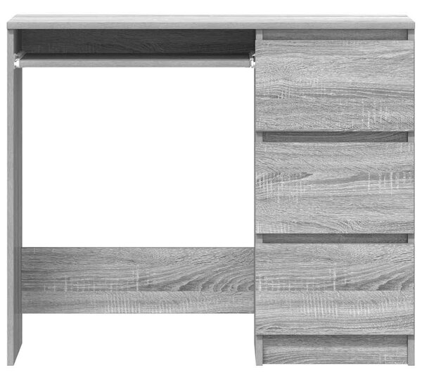 Szürke sonoma színű szerelt fa íróasztal 90x45x76 cm