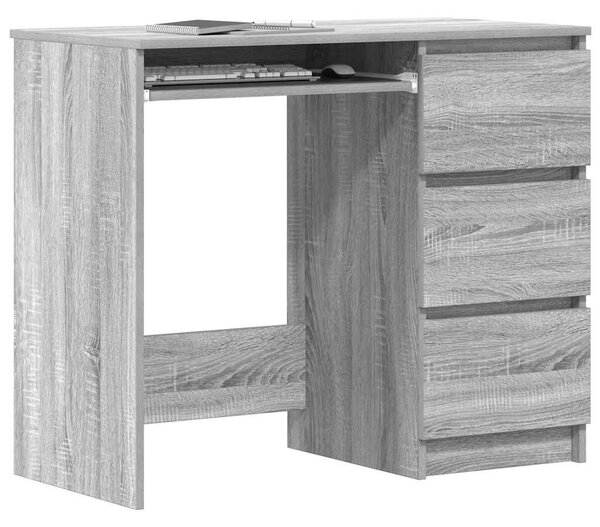 Szürke sonoma színű szerelt fa íróasztal 90x45x76 cm