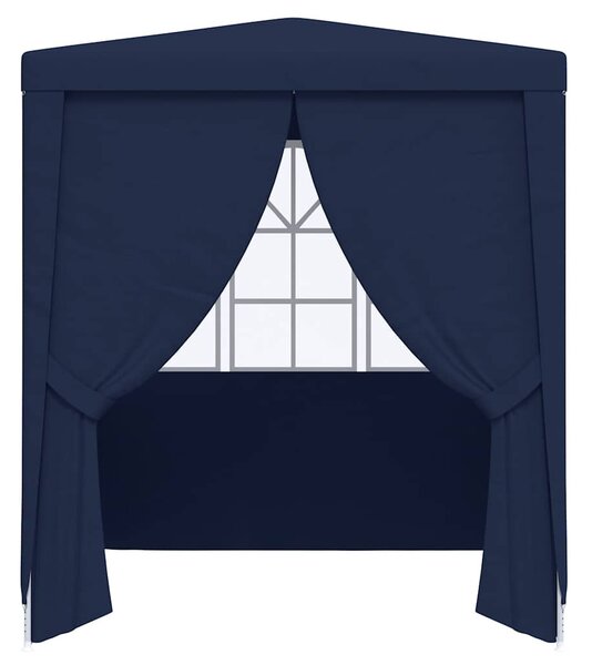 Kék rendezvénysátor oldalfalakkal 2,5 x 2,5 m 90 g/m²