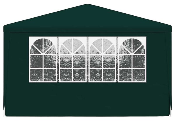 Zöld rendezvénysátor oldalfalakkal 4 x 6 m 90 g/m²