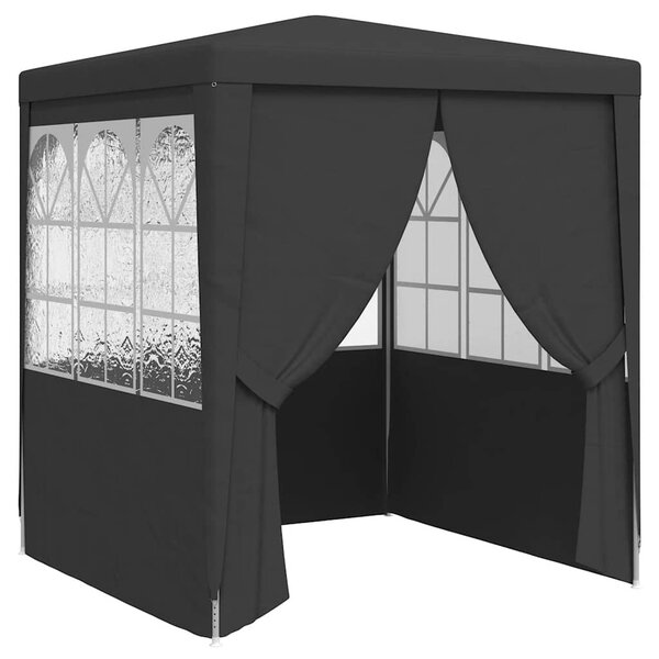 Antracitszürke rendezvénysátor oldalfalakkal 2,5x2,5 m 90 g/m²