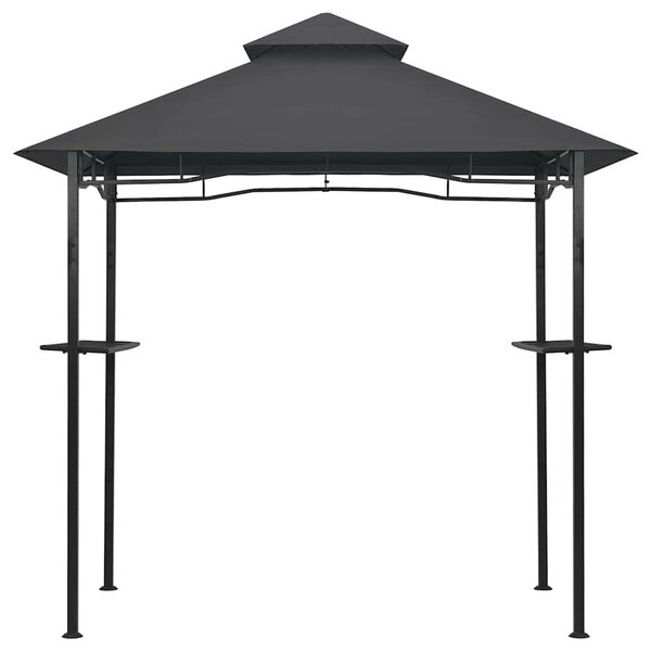 Antracitszürke acél grillpavilon 240 x 150 x 255 cm