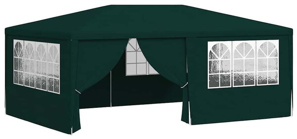 Zöld rendezvénysátor oldalfalakkal 4 x 6 m 90 g/m²